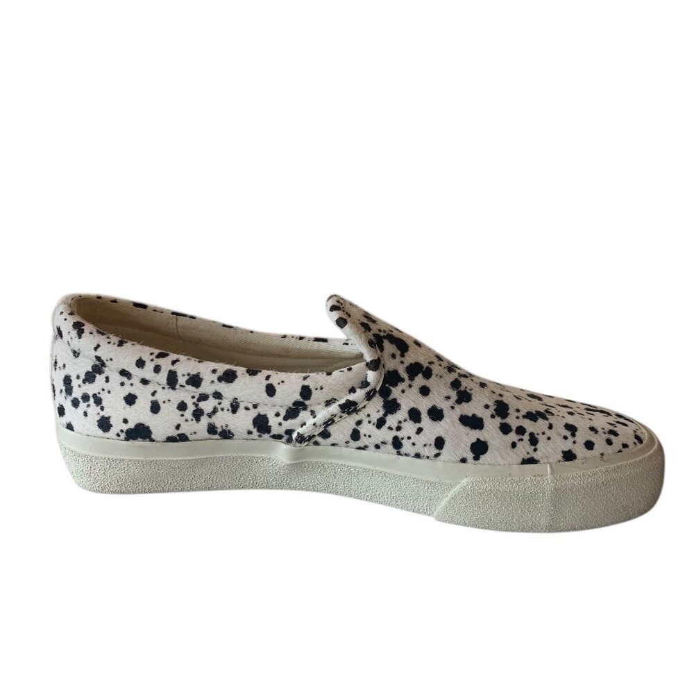 MADEWELL White + Black Slip-On Paint Splatter Calf Hair Women's Sneakers Size 8M - Picture 5 of 9